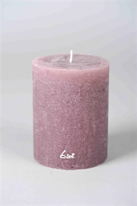 Rustic Zylinderkerze, 13cm x Ø100mm, mauve Rustic Zylinderkerze, 13cm x Ø100mm, mauve
