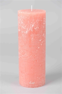 Rustic Zylinderkerze, 27cm x Ø100mm, peach pink