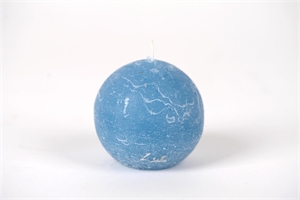 Rustic Kugelkerze, Ø 80mm, capri blau* Rustic Kugelkerze, Ø 80mm, capri blau*