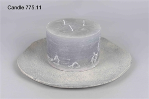 3-Docht Zylinderkerze, H10cm x Ø150mm, mausgrau 3-Docht Zylinderkerze, H10cm x Ø150mm, mausgrau