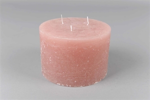 3-Docht Zylinderkerze, H10cm x Ø150mm, altrosé 3-Docht Zylinderkerze, H10cm x Ø150mm, altrosé
