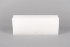 4-Docht Kubuskerze, H12 x L32x Ø8cm, weiss 4-Docht Kubuskerze, H12 x L32x Ø8cm, weiss