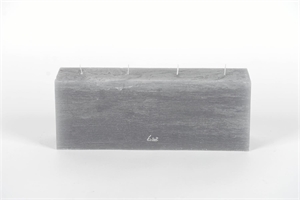 4-Docht Kubuskerze, H12 x L32x Ø8cm, mausgrau 4-Docht Kubuskerze, H12 x L32x Ø8cm, mausgrau