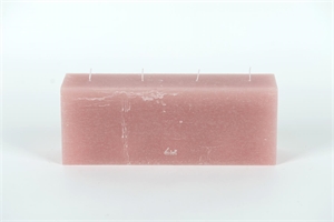 4-Docht Kubuskerze, H12 x L32x Ø8cm, altrosé 4-Docht Kubuskerze, H12 x L32x Ø8cm, altrosé