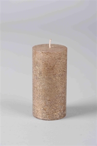 Metallic Zylinderkerze, 12cm x Ø60mm, champagner Metallic Zylinderkerze, 12cm x Ø60mm, champagner
