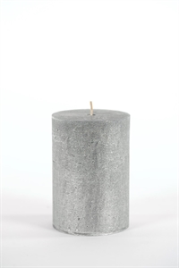 Metallic Zylinderkerze, 13cm x Ø90mm, black silver Metallic Zylinderkerze, 13cm x Ø90mm, black silver