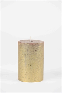 Metallic Zylinderkerze, 13cm x Ø90mm, gold/26 Metallic Zylinderkerze, 13cm x Ø90mm, gold/26