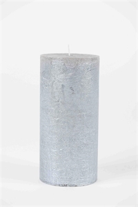Metallic Zylinderkerze, 19cm x Ø90mm, silver Metallic Zylinderkerze, 19cm x Ø90mm, silver