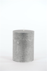 Metallic Zylinderkerze, 13cm x Ø100mm, black silve Metallic Zylinderkerze, 13cm x Ø100mm, black silve