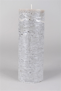 Metallic Zylinderkerze, 27cm x Ø100mm, silver Metallic Zylinderkerze, 27cm x Ø100mm, silver