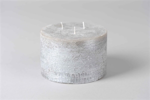 Met. 3-Docht Zylinderkerze, H10cm x 150mm, silver Met. 3-Docht Zylinderkerze, H10cm x 150mm, silver