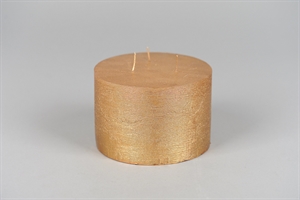 3-Docht Zylinderkerze, H10cm x 150mm, gold