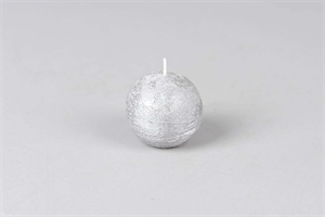 Metallic Kugelkerze, Ø60mm, silver Metallic Kugelkerze, Ø60mm, silver