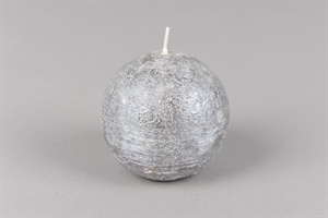 Metallic Kugelkerze, Ø80mm, silver Metallic Kugelkerze, Ø80mm, silver