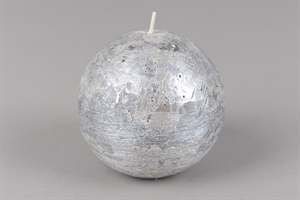 Metallic Kugelkerze, Ø100mm, silver Metallic Kugelkerze, Ø100mm, silver