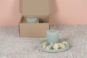 Flowers & Candle, Ø24x H12cm, sea foam Flowers & Candle, Ø24x H12cm, sea foam