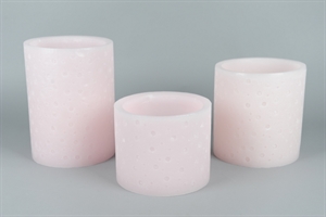 Wachs Windlicht, zyl.- Ø18.5x H15cm, rosa Wachs Windlicht, zyl.- Ø18.5x H15cm, rosa