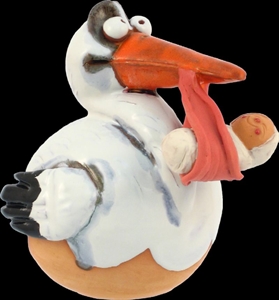 Spardose, Storch 18cm, rot Spardose, Storch 18cm, rot