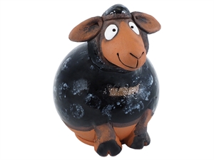 Gartenkeramik, Schaf schwarz 17cm, wintertauglich - ohne Stab Gartenkeramik, Schaf schwarz 17cm, wintertauglich - ohne Stab