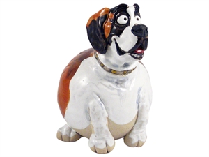 Gartenkeramik, Bernhardinerhund 20cm, winterfest - ohne Stab Gartenkeramik, Bernhardinerhund 20cm, winterfest - ohne Stab