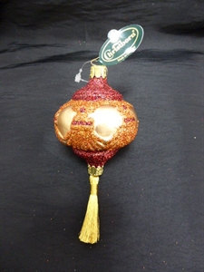 Baroque, Relief m. Goldquaste 15cm, rotbraun Baroque, Relief m. Goldquaste 15cm, rotbraun