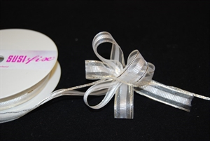 Susifix 25m/ 15mm, Tüllrand, weiss/gold Susifix 25m/ 15mm, Tüllrand, weiss/gold