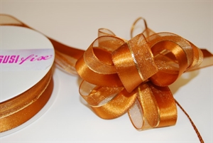 Susifix 25m/ 25mm, Band Tüll/Satin, cognac Susifix 25m/ 25mm, Band Tüll/Satin, cognac