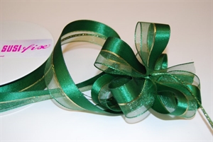 Susifix 25m/ 25mm, Band Tüll/Satin, grün Susifix 25m/ 25mm, Band Tüll/Satin, grün