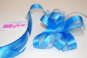 Susifix 25m/ 25mm, Band Tüll/Satin, blau Susifix 25m/ 25mm, Band Tüll/Satin, blau