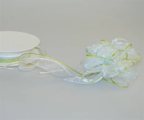 Susifix 25m/ 25mm, Organza/Zugschleife, grün/blau Susifix 25m/ 25mm, Organza/Zugschleife, grün/blau