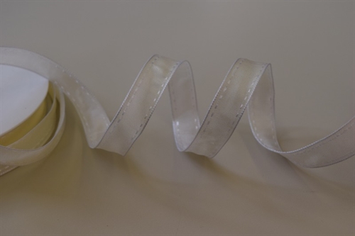 Band 25m/ 15mm, Uni mit Rand, weiss Band 25m/ 15mm, Uni mit Rand, weiss