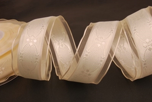 Band 25m/ 40mm, Ornament, ecru Band 25m/ 40mm, Ornament, ecru