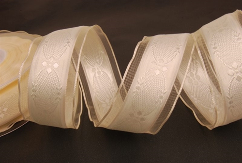 Band 25m/ 40mm, Ornament, ecru Band 25m/ 40mm, Ornament, ecru