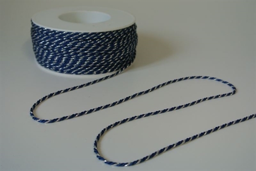 Band 100m/ 2mm, Kordel, dblau/silber Band 100m/ 2mm, Kordel, dblau/silber