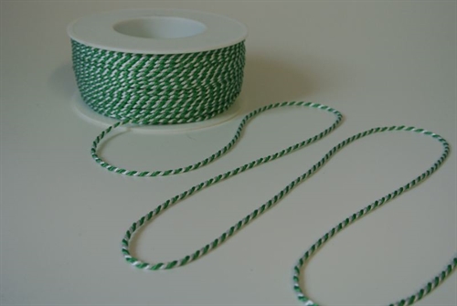 Band 100m/ 2mm, Kordel, dgrün/weiss Band 100m/ 2mm, Kordel, dgrün/weiss