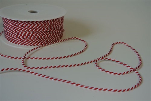 Band 100m/ 2mm, Kordel, rot/weiss