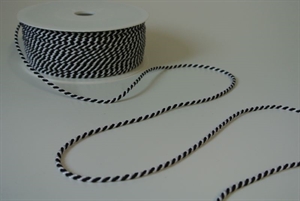 Band 100m/ 2mm, Kordel, schwarz/weiss Band 100m/ 2mm, Kordel, schwarz/weiss
