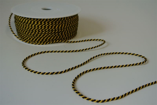 Band 100m/ 2mm, Kordel, gelb/schwarz Band 100m/ 2mm, Kordel, gelb/schwarz
