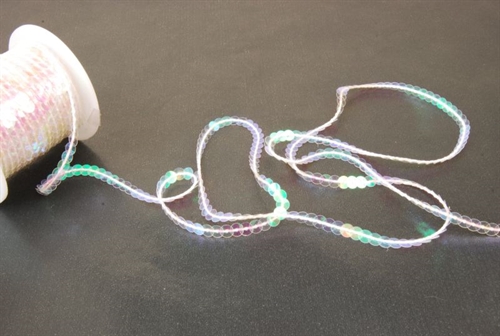 Band 20m/ 6mm, Pailletten, weiss Band 20m/ 6mm, Pailletten, weiss