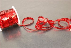 Band 20m/ 6mm, Pailletten, rot Band 20m/ 6mm, Pailletten, rot