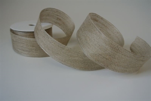 Band 15m/ 40mm, Leinen grob, natur Band 15m/ 40mm, Leinen grob, natur