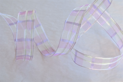 Band 15m/ 25mm, Karo, lila Band 15m/ 25mm, Karo, lila