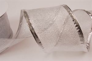 Band 20m/ 70mm, Metallicvoile m. Draht, silber Band 20m/ 70mm, Metallicvoile m. Draht, silber