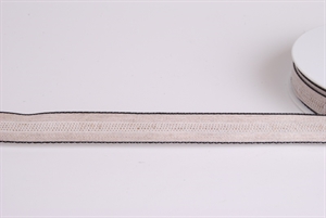 Band 20m/ 15mm, Muster in Leinen, weiss Band 20m/ 15mm, Muster in Leinen, weiss