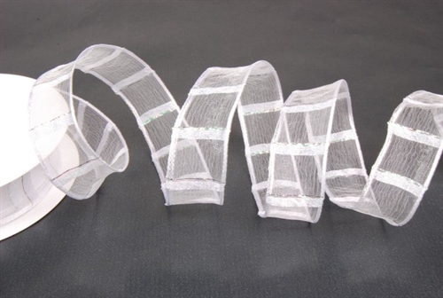 Band 15m/ 25mm, Streifen, weiss Band 15m/ 25mm, Streifen, weiss