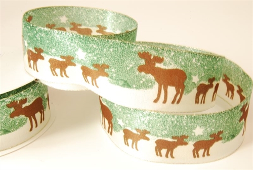 Band 20m/ 40mm, Elch, grün Band 20m/ 40mm, Elch, grün