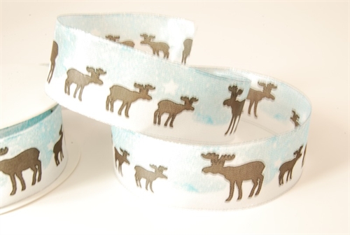 Band 20m/ 40mm, Elch, blau Band 20m/ 40mm, Elch, blau