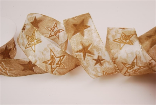 Band 20m/ 40mm, Sternen, natur Band 20m/ 40mm, Sternen, natur