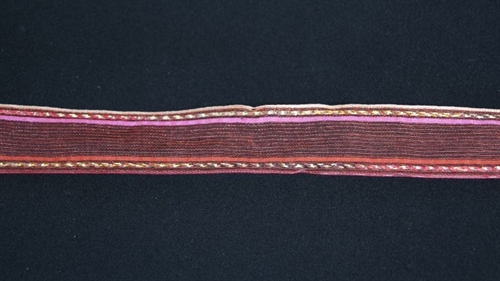 Band 20m/ 25mm, uni mit Bordure, aubergine Band 20m/ 25mm, uni mit Bordure, aubergine