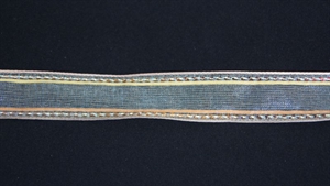 Band 20m/ 25mm, uni mit Bordure, grauweiss Band 20m/ 25mm, uni mit Bordure, grauweiss